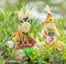 Gardenised 13 Inch Boy and Girl Duo Scarecrow Elegantly Seated on a Rustic Hay Bales - Enjoy the Magic they Bring and Let your Garden Blossom with their Captivating Presence